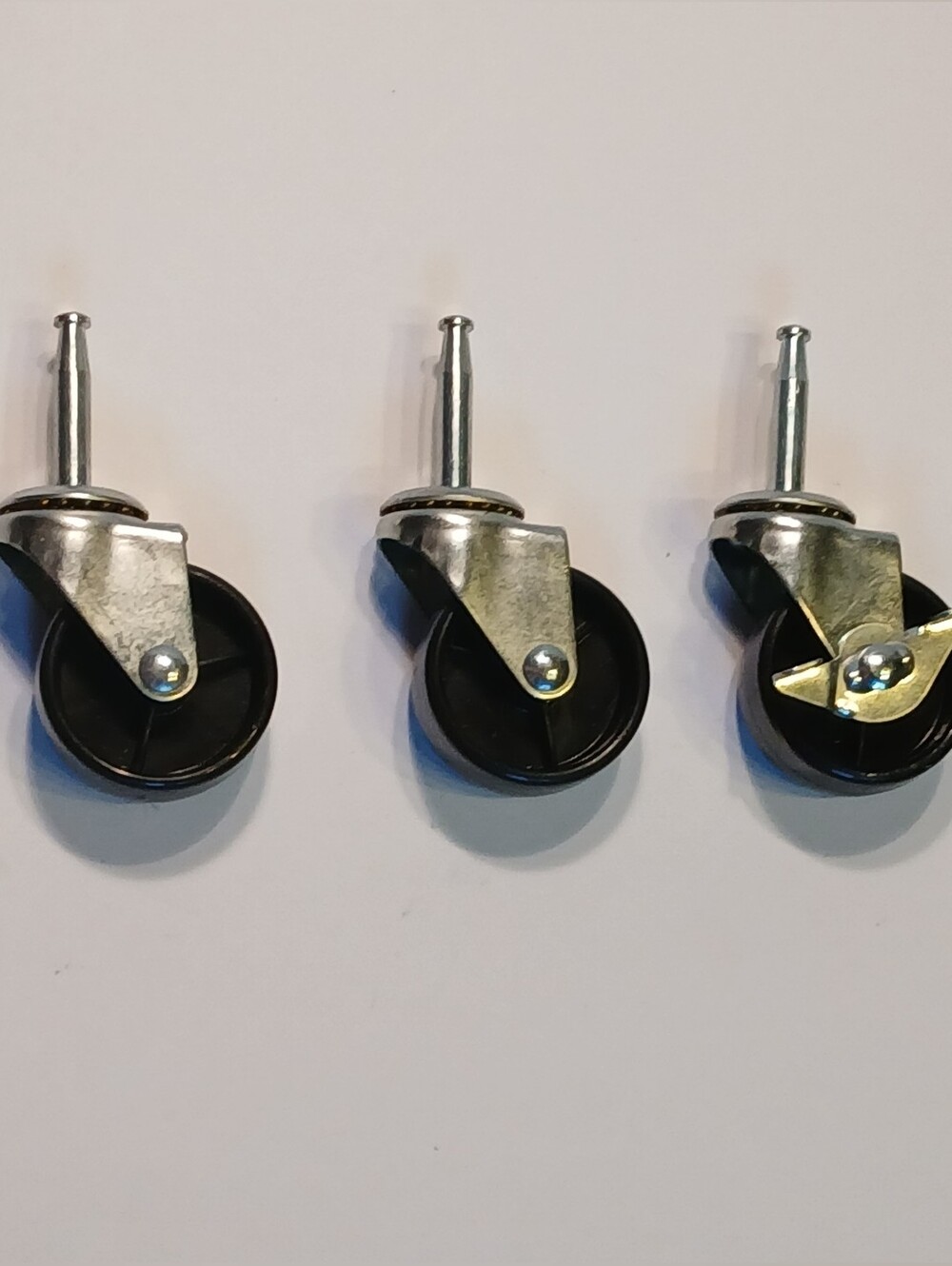 4 Pack 2" Swivel Caster with 3/8" x 1-1/2" Stem & Polypropylene Wheel, 2 brakes